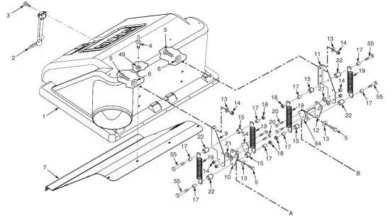 SCAG GC SZL Fabric 2 Bag Grass Catcher - DISCHARGE ASSEMBLY 1