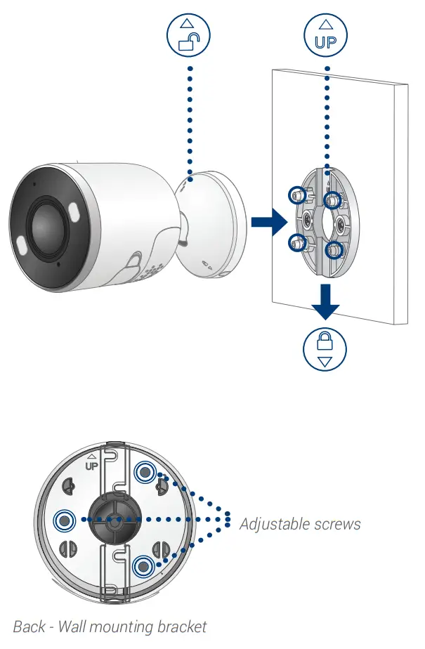 LOREX W881AA Series 4K Wi Fi Smart Deterrence Camera-Wall mounting bracket