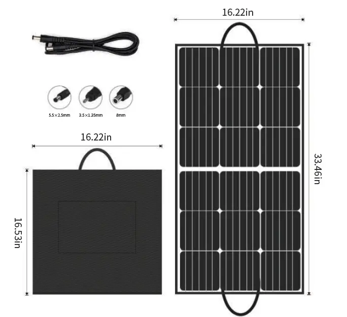 FlashFish SP18V50W 50W 18V Portable Foldable Solar Panel fig1