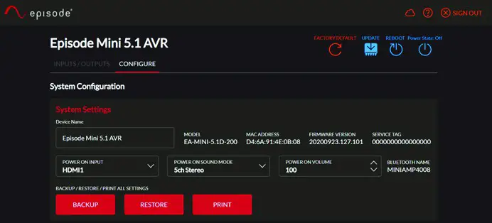 episode EA MINI 5 1D 200 Mini AV Receiver - LFE output 2