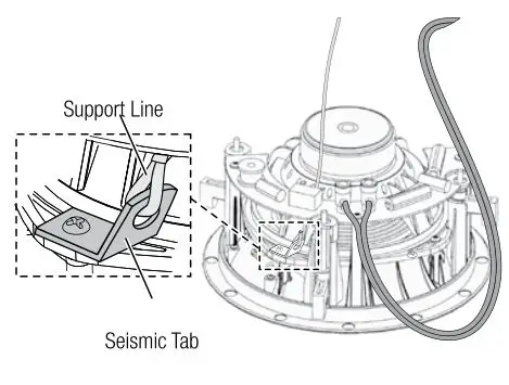 JBL Studio 2 8IC - Attach the speaker's seismic tab to a support line