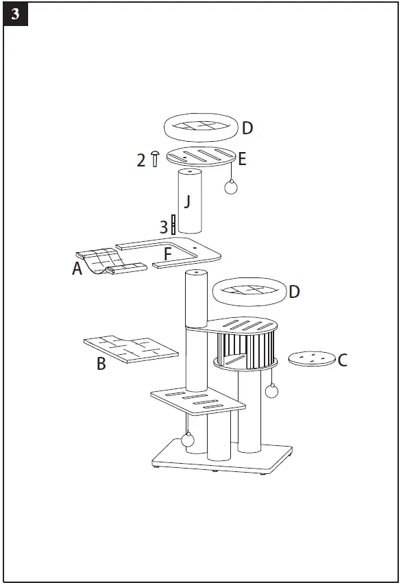 COSTWAY-PS7478-Wood-Multi-Layer-Platform-Cat-Tree-fig4
