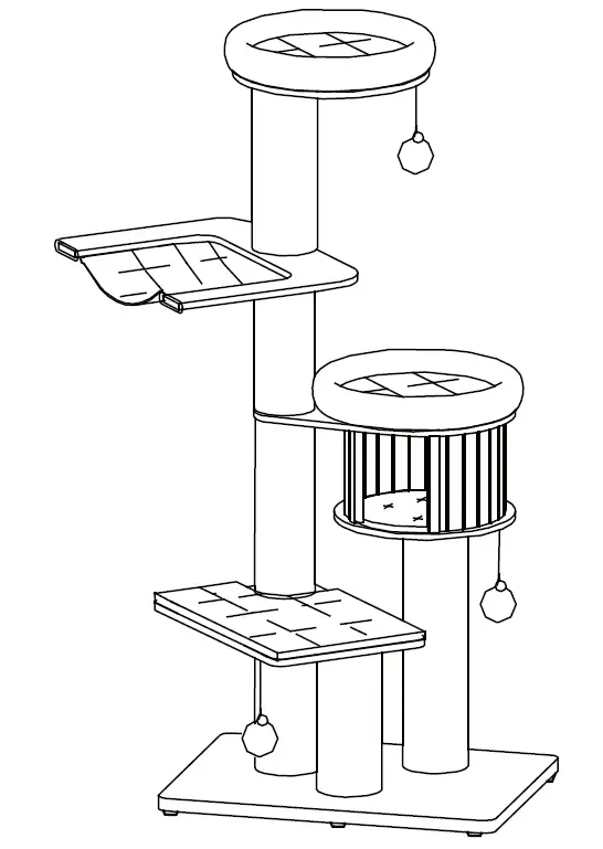 COSTWAY-PS7478-Wood-Multi-Layer-Platform-Cat-Tree-image
