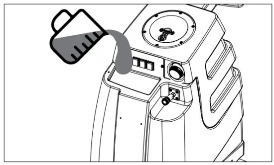 Mytee 2002CS Contractor’s Special 10 Gallon Heated Carpet Extractor - Filling the Solution Tank