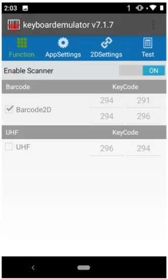 Enable scanner