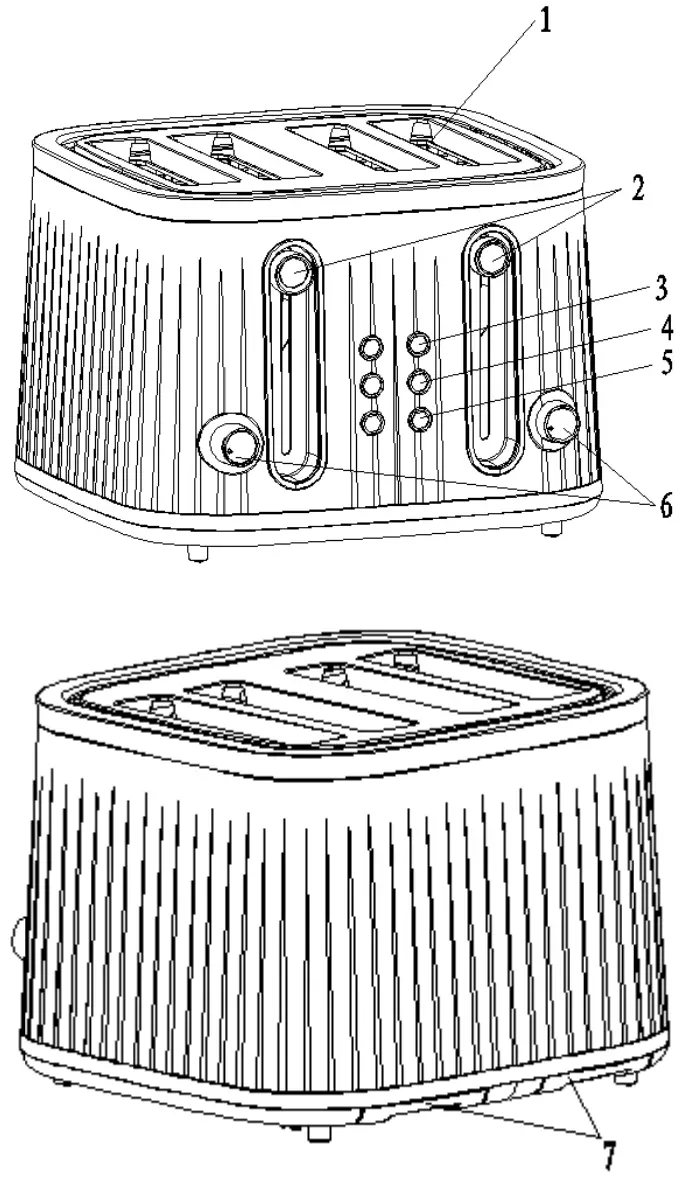 anko T3225AE 4 Slice Bread Toaster - fig1