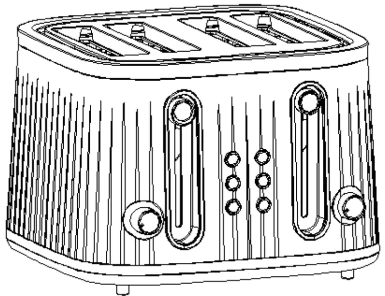 anko T3225AE 4 Slice Bread Toaster