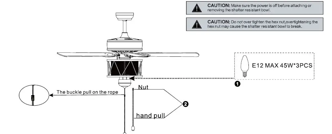 COSTWAY ES10054 52 Inch Industrial Ceiling Fan 19