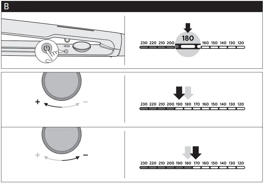 PHILIPS BHS520 5000 Series Hair Straightener User Manual - Fig B
