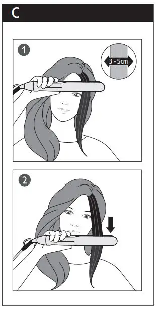PHILIPS BHS520 5000 Series Hair Straightener User Manual - Fig C
