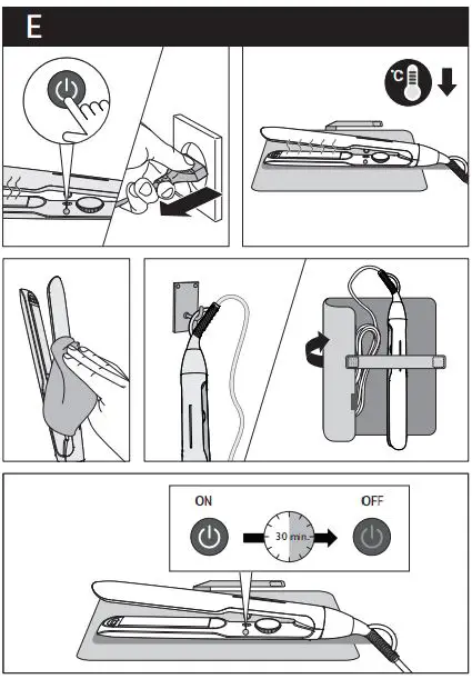 PHILIPS BHS520 5000 Series Hair Straightener User Manual - Fig E