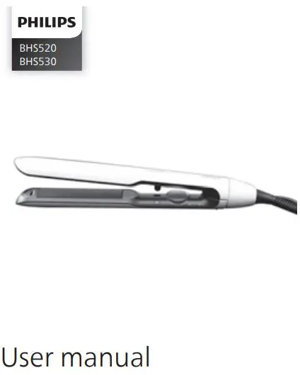 PHILIPS BHS520 5000 Series Hair Straightener User Manual
