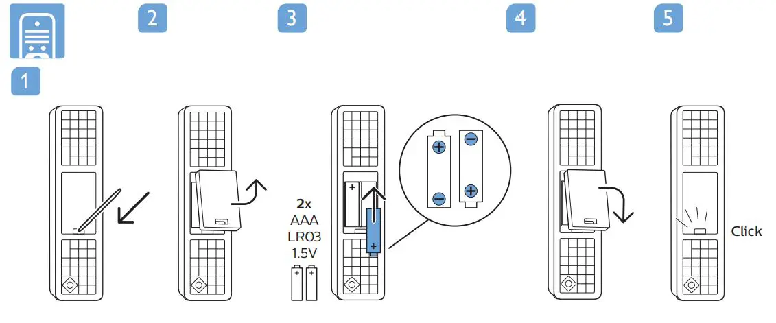 PHILIPS UHD OLED TV User Guide - Battery installation