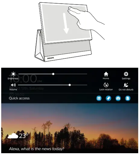 Philips TAW8805 Top Victory Electronics Smart Display - On-screen menu