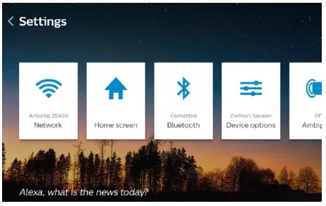 Philips TAW8805 Top Victory Electronics Smart Display - screen setting
