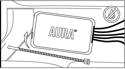 AURA Double Row Grille Installation Guide - Secure Control box in desired location with Velcro or zaptiehs