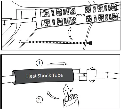 AURA Double Row Grille Installation Guide - Secure the light strips