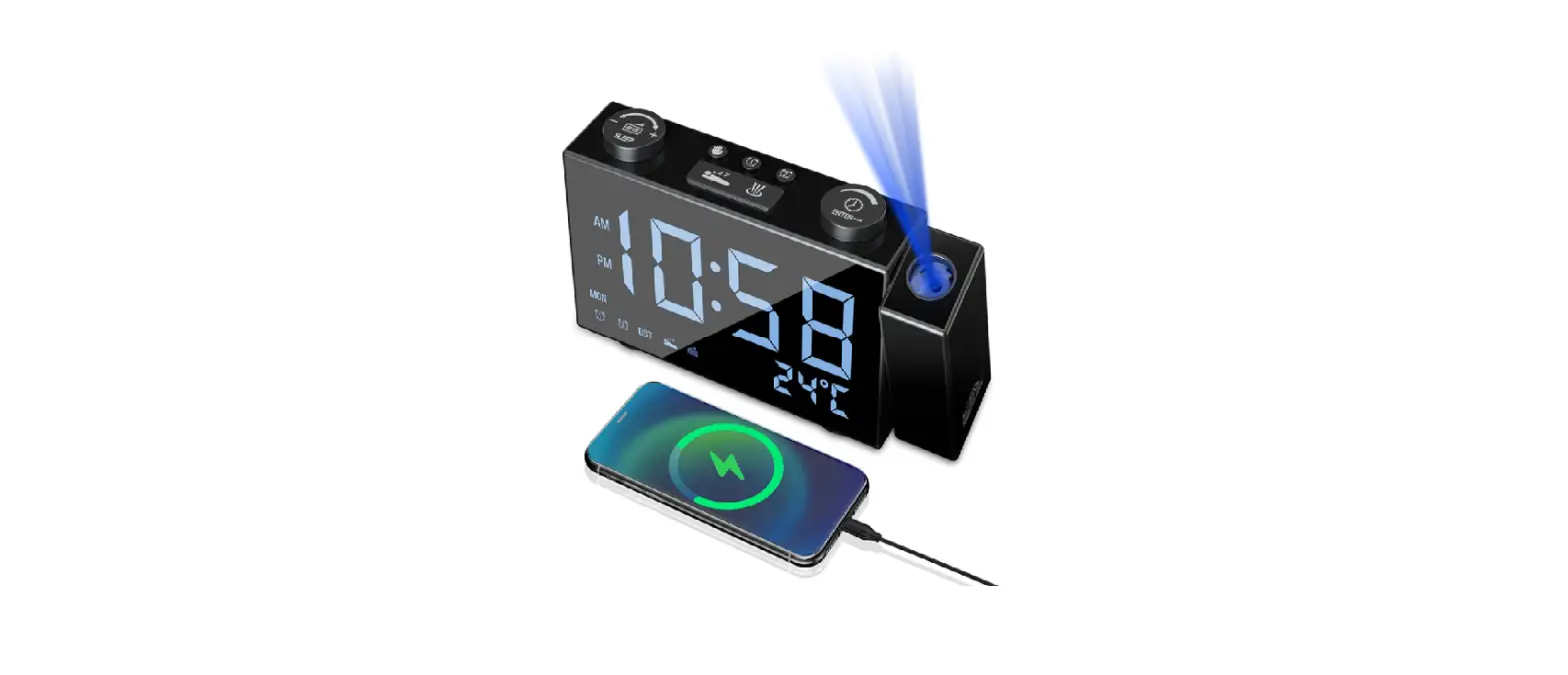 Projection Digital Alarm Clock With Fm Radio-complete Features/user Manual