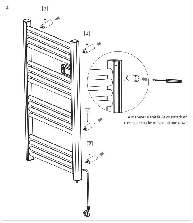 BVF Heating Solutions electric towel dryer - Assembly3