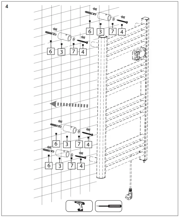 BVF Heating Solutions electric towel dryer - Assembly4