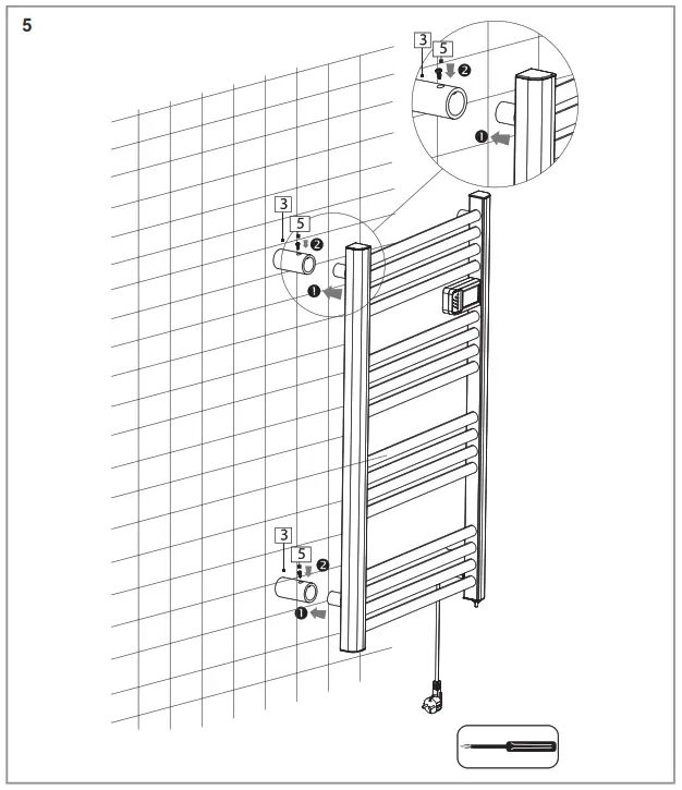 BVF Heating Solutions electric towel dryer - Assembly5