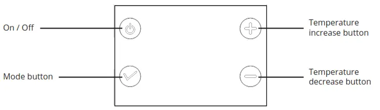 BVF Heating Solutions electric towel dryer - LED Panel diagram