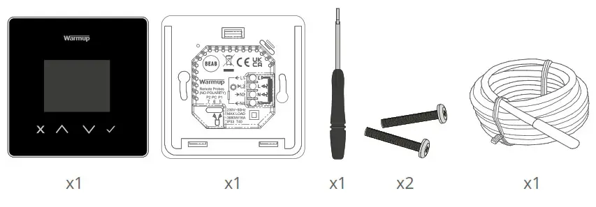 Warmup 6iE mini WiFi Thermostat - Pack Contents