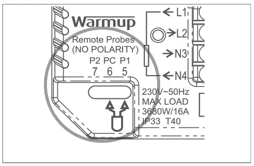 Warmup 6iE mini WiFi Thermostat - Wiring Connections 3