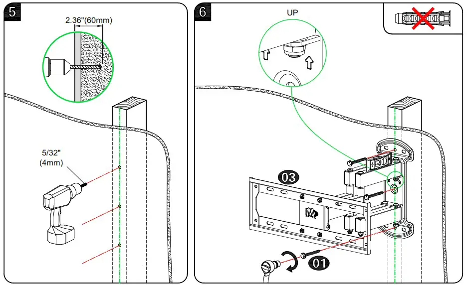 Mounting Dream MD2379 Single Stud Full Motion TV Mount - Parts and Hardware 7