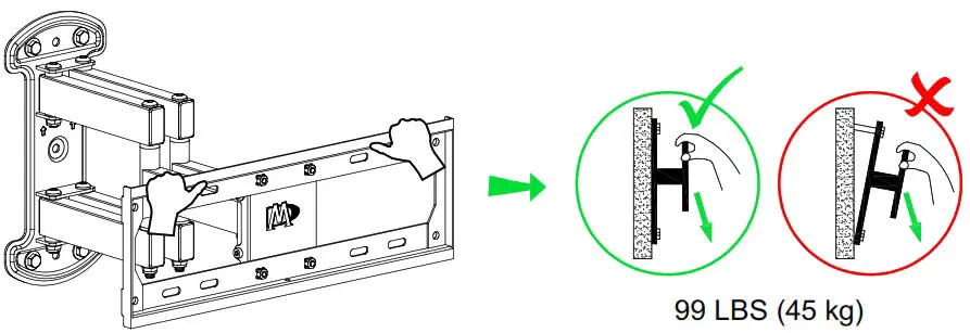 Mounting Dream MD2379 Single Stud Full Motion TV Mount - wall plate