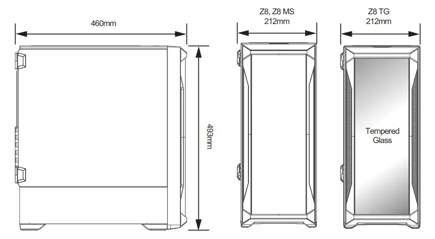 ZALMAN Z8 MS ATX Mid Tower Computer Case