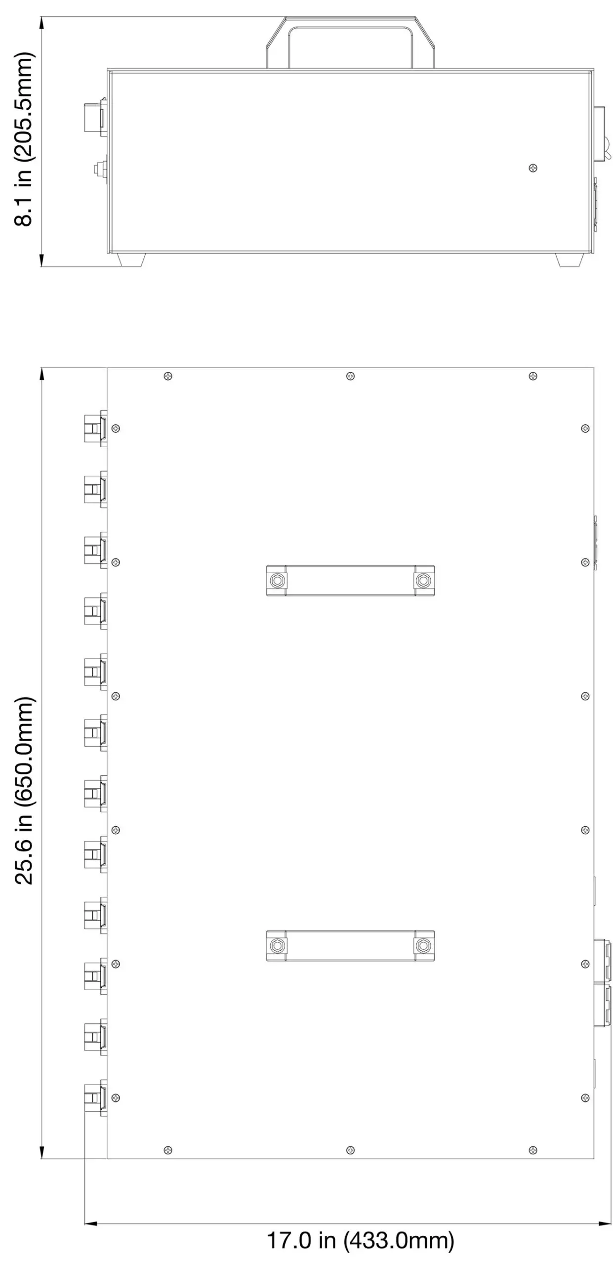 ADJ MDF2PSUX156 3000W External Power Supply - DIMENSIONAL DRAWINGS 1