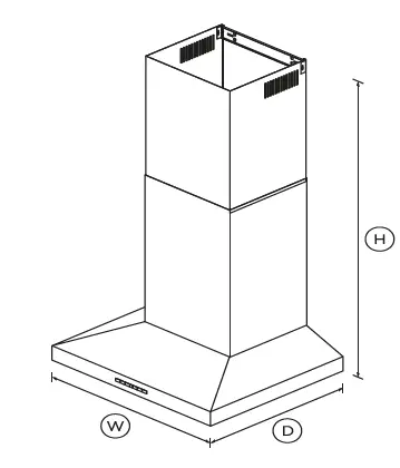 FISHER PAYKEL HC24PHTX1 Wall Range Hood, 24-Pyramid Chimney-01