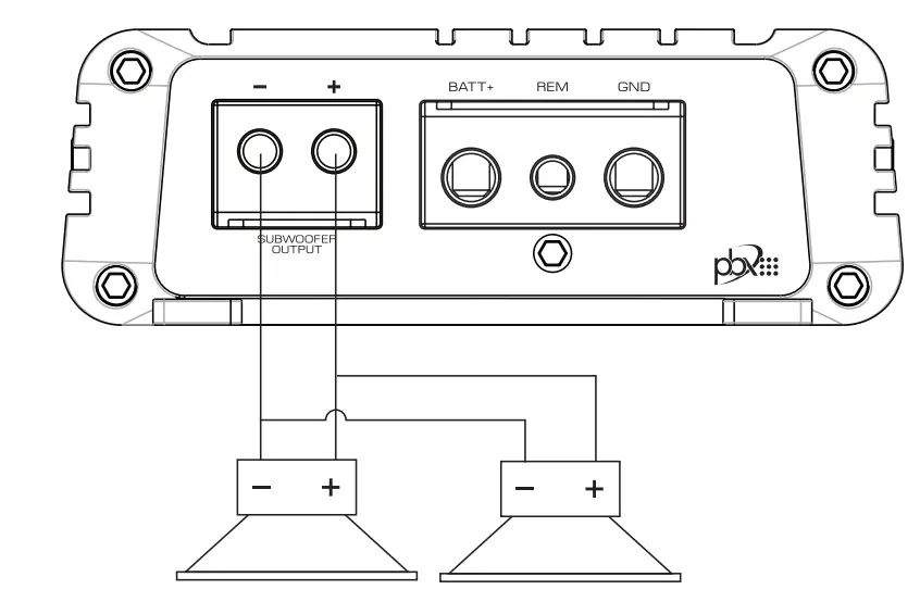 Two 4 ohm Subwoofers with Single Voice Coil (2 ohm)