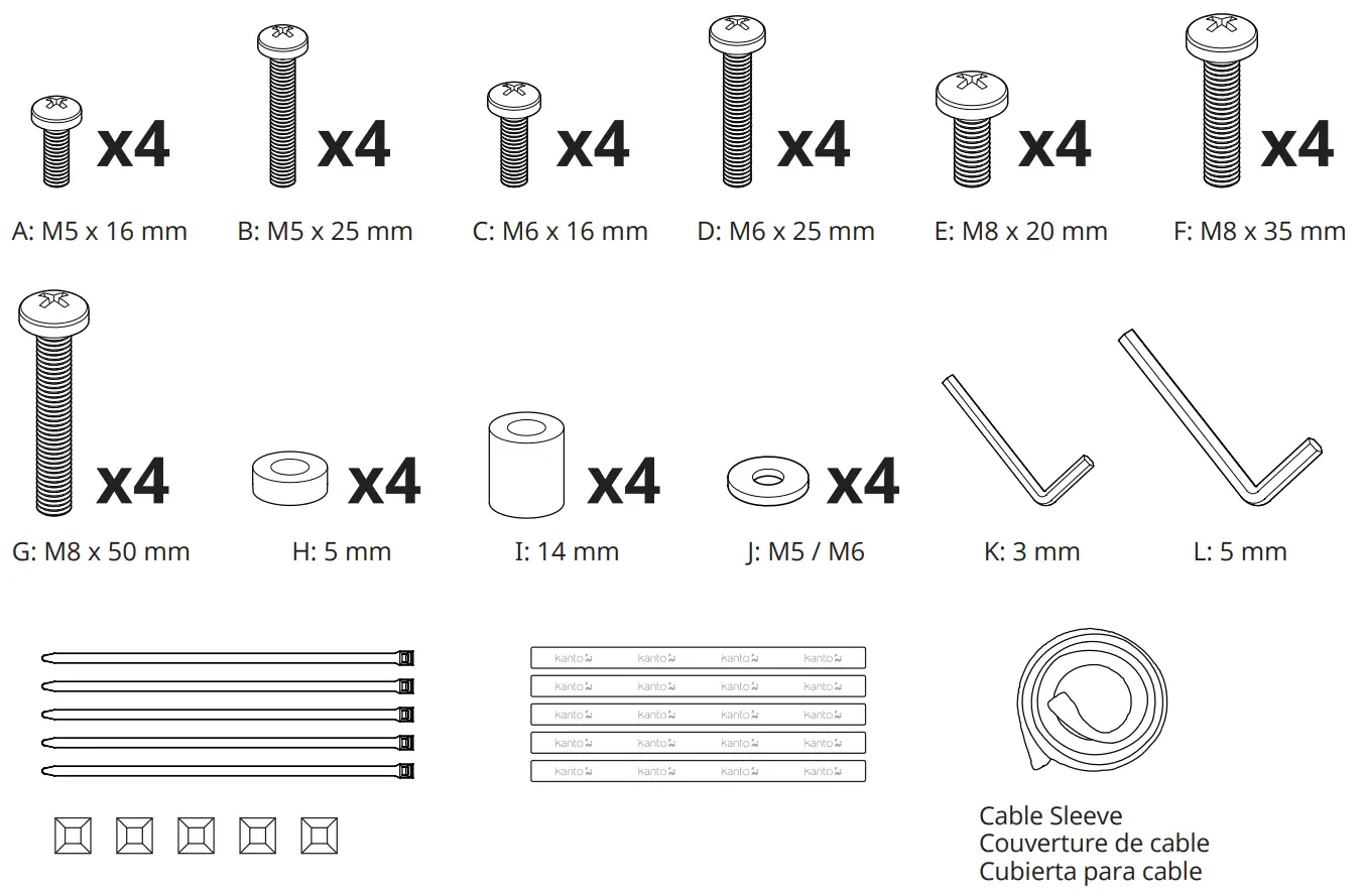 Supplied Parts and Hardware