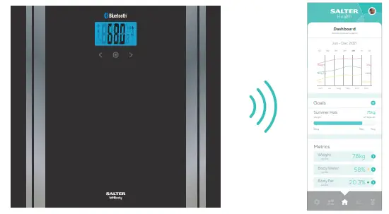 SALTER 9159 Health Premium Bluetooth Smart Bathroom Analyser Scale - Step 8