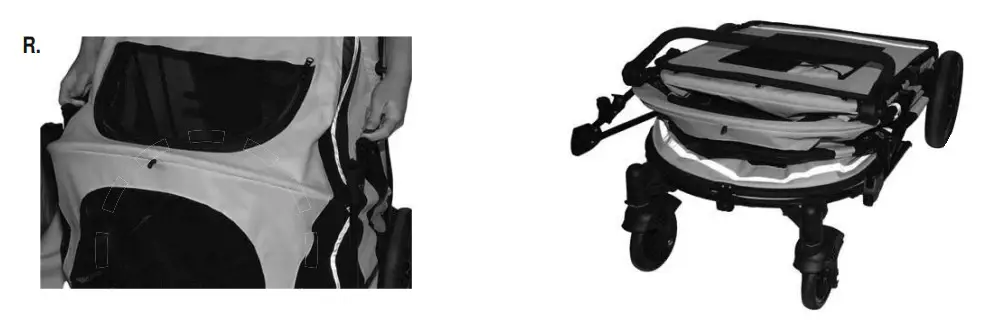 PET GEAR PG8650NZ No-Zip Excursions Pet Stroller - Fold sides R