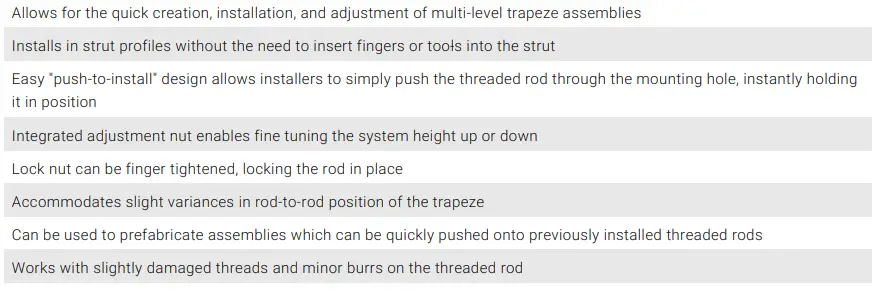 nVent CRLSL37EG Caddy Rod Lock Strut Nut - 1