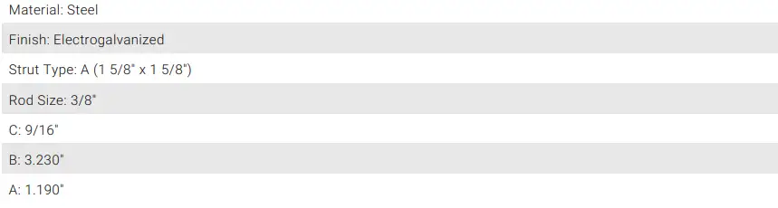 nVent CRLSL37EG Caddy Rod Lock Strut Nut - 2