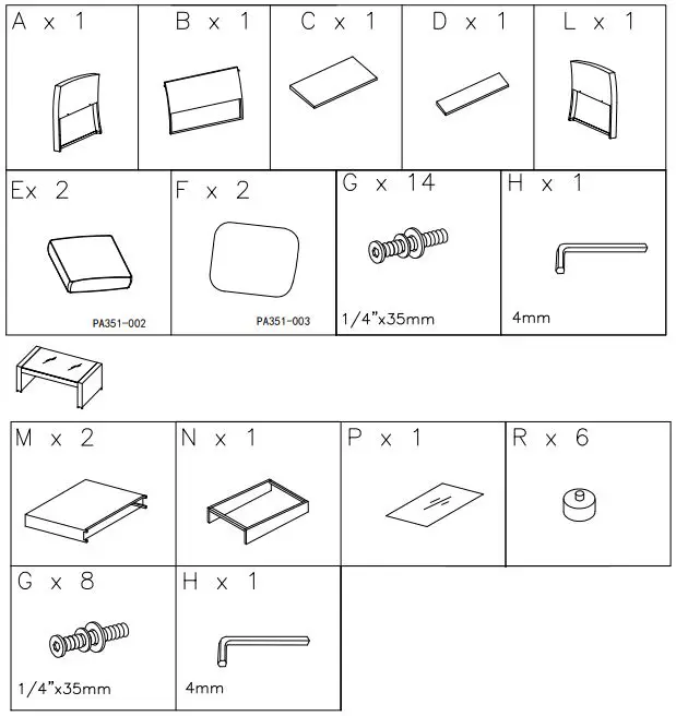 ASHLEY P351035 East Brook Outdoor Loveseat With Table-FIG2
