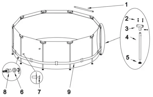 avenli RF-21-CZ2 Round Frame Steel Swimming Pool Set - fig 2
