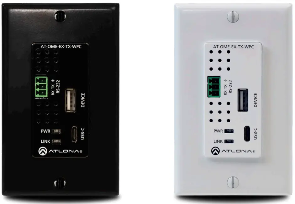 ATLONA AT-OME-EX-TX-WPC Omega 4K/UHD Wallplate Transmitter for USB-C with HDBaseT Output and USB