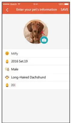 PAWBO iPuppyGo Smart Pet Activity Tracker Installation Guide - Enter Your pets information