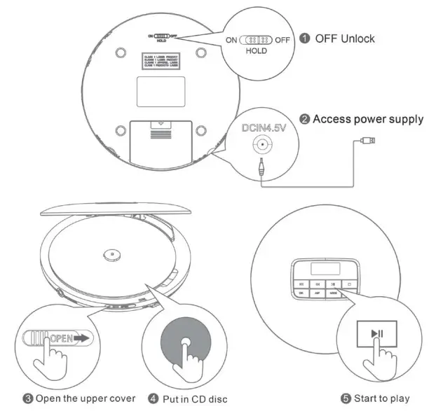 HOTT CD511 Portable CD Player - figure 1