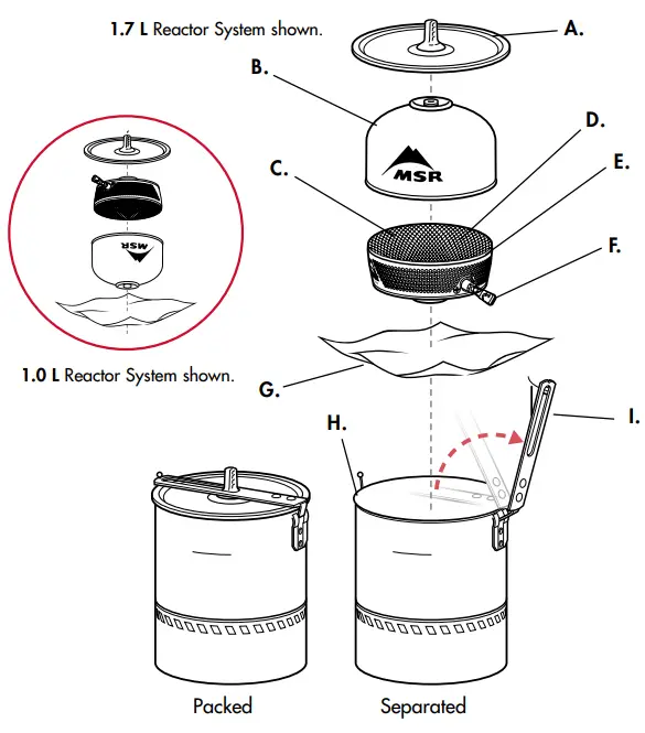 06898 Reactor 1.0L Stove System NC 1 MSR - instructions