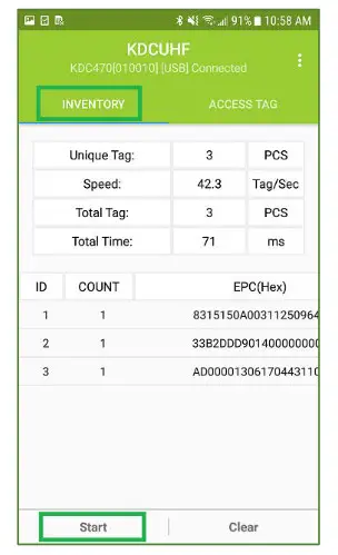 KOAMTAC KDC UHF Tag Read Write Demo- Read UHF data