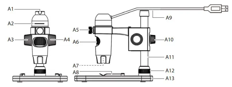 TOOLCRAFT 1713198 Digital Microscope Camera PRO Instruction Manual - Operating Elements