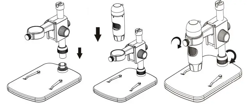 TOOLCRAFT 1713198 Digital Microscope Camera PRO Instruction Manual - Setting Up the Microscope