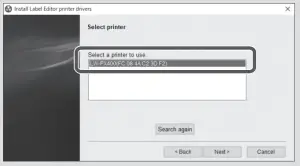 Select the printer
