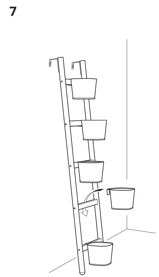 IKEA 10258155 SATSUMAS Plant Stand with 5 Plant Pots Instruction Manual - Assembly 7